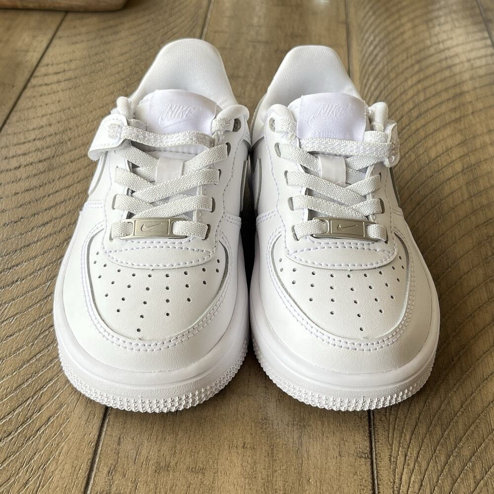 Nike Force 1 Low EasyOn PS White Sneakers US 9C Unisex Kids FN0237-111 Excellent - Picture 9 of 11